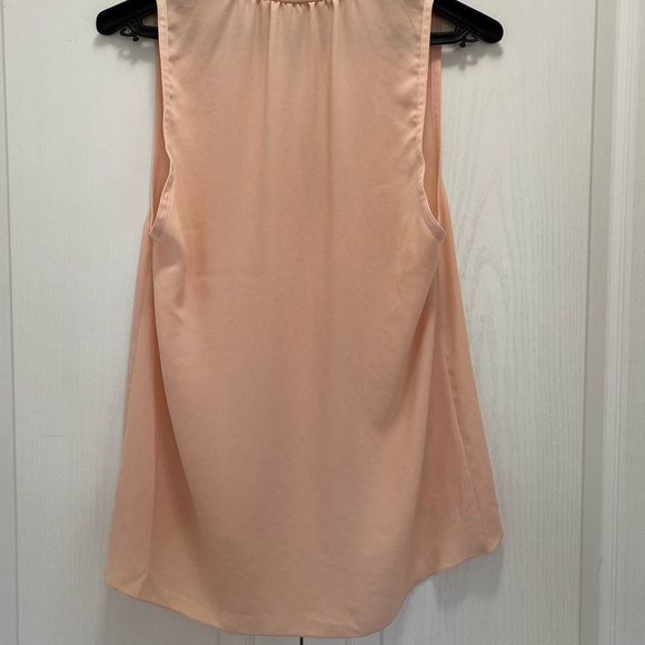 Wilfred Women's Shirt Top Sleeveless Sheer V-neck Button Up Hi-Low Peach Small - Picture 9 of 14